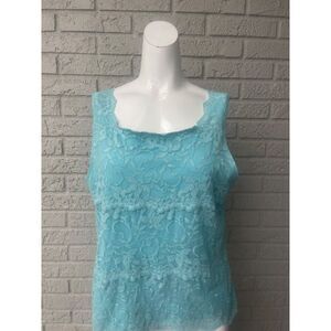 JG Hook Women Aqua Lace Cami Top Size L